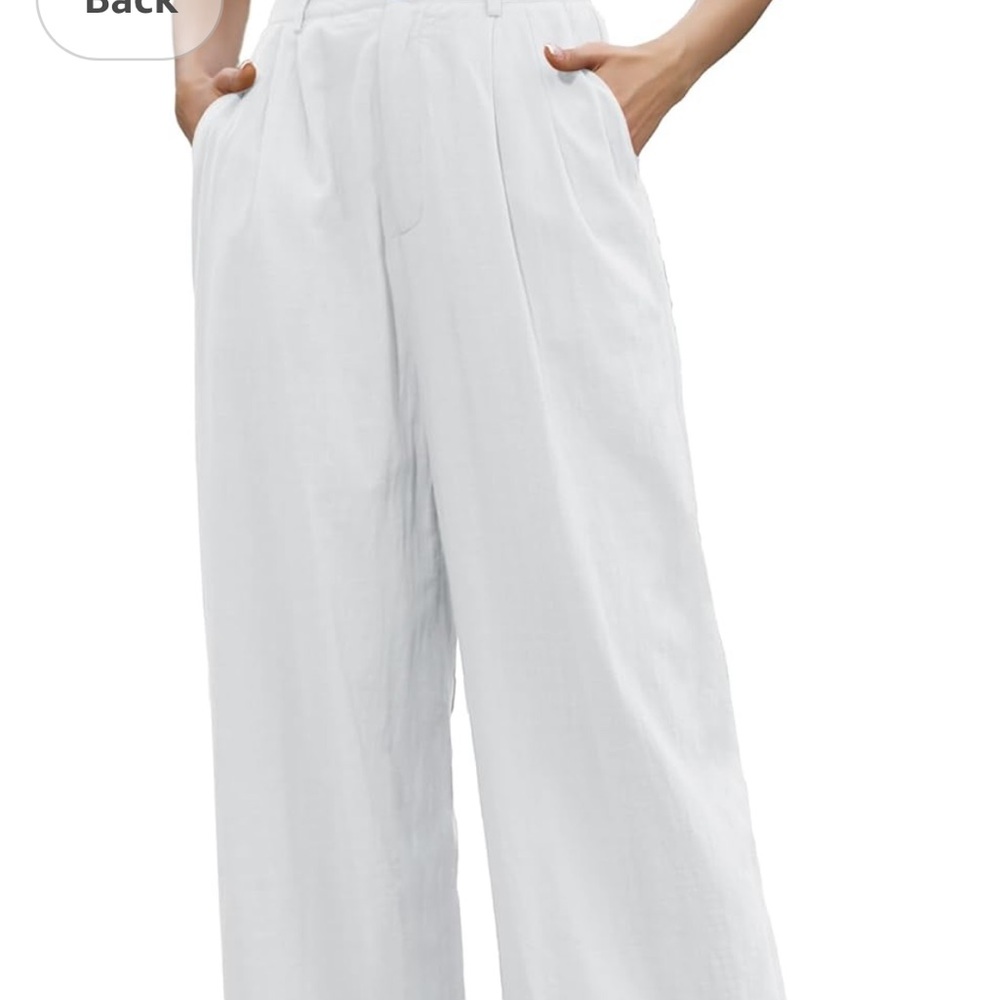 Wide leg linen pants